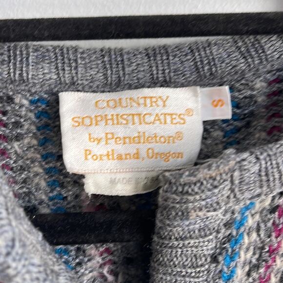 Vintage Country Sophisticates by Pendleton cropped button down knit cardigan  S - Picture 5 of 7